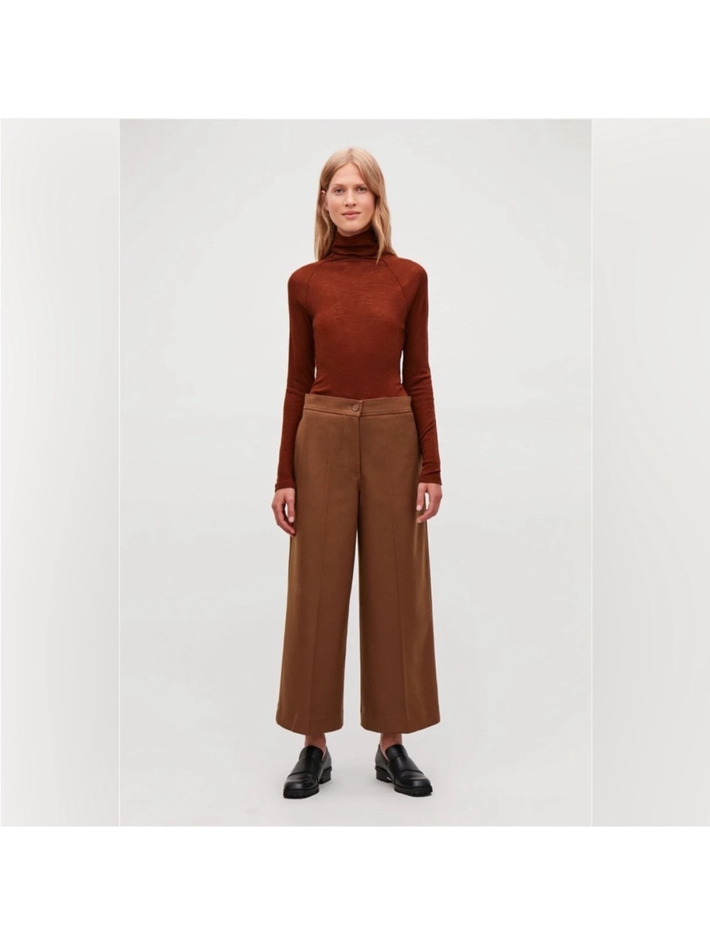 COS Wide Leg Wool Cashmere Trouser Pants 4